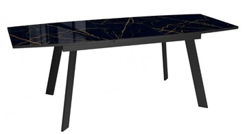 Раздвижной стол Dikline XLS160 мрамор черный глянец/ножки черные в Тамбове - предосмотр 3