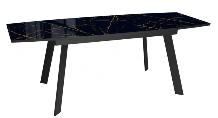 Раздвижной стол Dikline XLS160 мрамор черный глянец/ножки черные в Тамбове - изображение 3