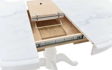 Кухонный стол раздвижной Фабрицио-1 Glass, Круг 1000, фотопечать (Мрамор 11) в Тамбове - предосмотр 4
