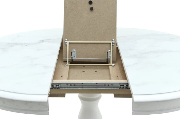 Кухонный стол раздвижной Фабрицио-1 Glass, Круг 1000, фотопечать (Мрамор 11) в Тамбове - изображение 8
