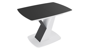 Кухонный стол раздвижной Гарда тип 1, цвет Белый/Стекло матовое черный графит в Тамбове