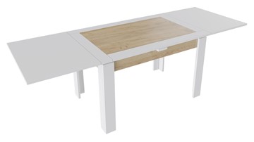 Кухонный раздвижной стол Хьюстон тип 4 (Белый/Дуб Крафт золотой) в Тамбове - предосмотр 1