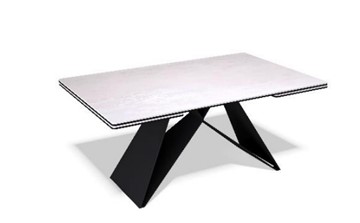 Кухонный раздвижной стол KB1400, черный/керамика белая в Тамбове - предосмотр