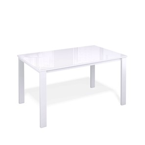 Кухонный стол раскладной Kenner LL1200 белый/стекло белое глянец в Тамбове