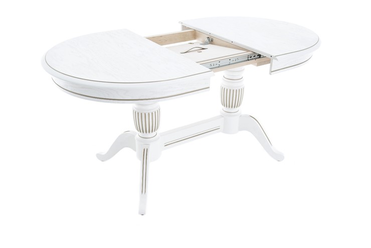 Кухонный стол раздвижной Леонардо-2 исп. Овал, тон 10 (Морилка/Эмаль) в Тамбове - изображение 1