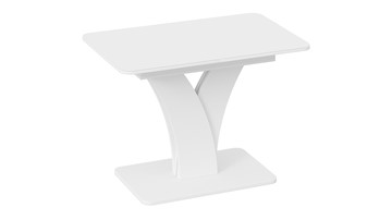 Кухонный стол раскладной Люксембург тип 2 (Белый/Стекло белое матовое) в Тамбове
