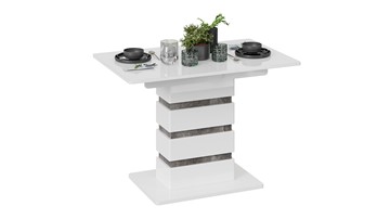 Кухонный раздвижной стол Мадейра тип 1 (Белый глянец/Ателье темный) в Тамбове