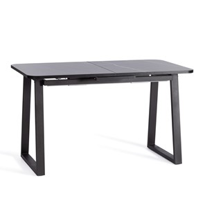 Кухонный раскладной стол MALTIDO ЛДСП/HPL/металл, 130/160x75x75 Мрамор чёрный/чёрный арт.20627 в Тамбове