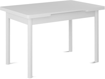Кухонный раскладной стол Милан-2 EVO, ноги белые, белый цемент в Тамбове