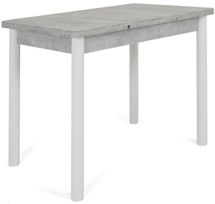 Кухонный раскладной стол Милан-2 EVO, ноги белые, светлый цемент в Тамбове