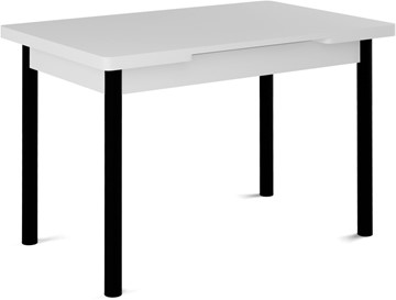 Раздвижной стол Милан-2 EVO, ноги черные, белый цемент в Тамбове