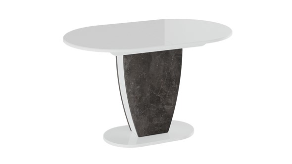 Кухонный стол раскладной Монреаль тип 1 (Белый глянец/Моод темный) в Тамбове - изображение