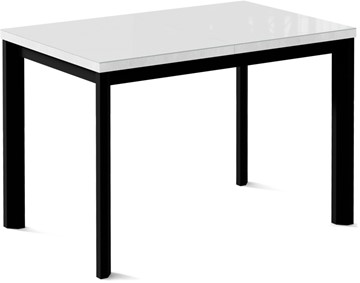 Кухонный раздвижной стол Нагано-1G (ноги черные, стекло cristal/белый цемент) в Тамбове