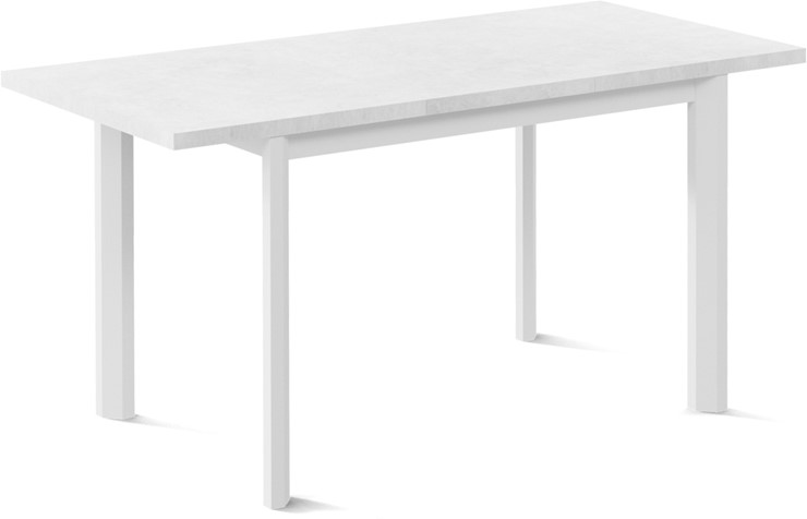 Кухонный раскладной стол Нагано-1L (ноги металлические белые, белый цемент) в Тамбове - изображение 1