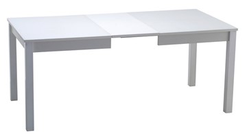 Кухонный стол раздвижной Нагано-2 стекло белое opti (хром-лак) в Тамбове - предосмотр 1