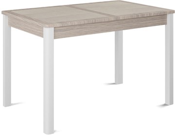 Кухонный раздвижной стол Ницца-2 ПЛ (ноги белые, плитка бежевая/лофт) в Тамбове