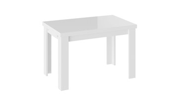 Кухонный раскладной стол Норман тип 1, цвет Белый/Стекло белый глянец в Тамбове - предосмотр