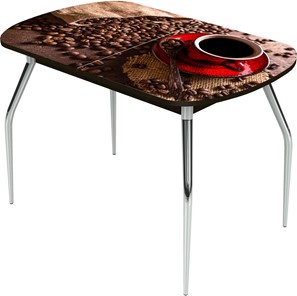 Раздвижной стол Ривьера исп.1 ноги метал. крашеные №24 Фотопечать (Кофе №4) в Тамбове