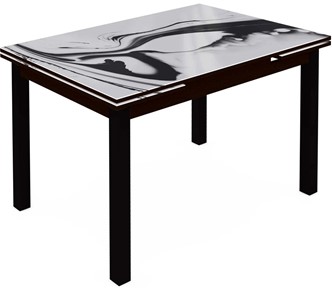Кухонный стол раскладной Шанхай исп.2 ноги хром №10 (Exclusive h187/черный) в Тамбове