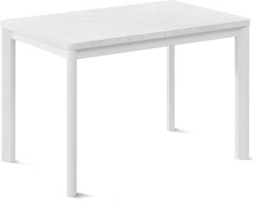 Кухонный стол раздвижной Токио-1L (ноги металлические белые, белый цемент) в Тамбове