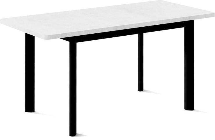 Кухонный раскладной стол Токио-2L (ноги металлические черные, белый цемент) в Тамбове - изображение 1