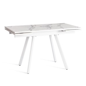 Кухонный стол раскладной VIGO ЛДСП/HPL/металл,120x80x30х30х75 см, Мрамор светлый/белый арт.20623 в Тамбове