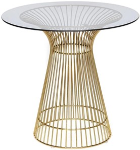 Стол на кухню ARGO (mod. DT1471) металл/стекло, D80x74.5 черный/золотой в Тамбове