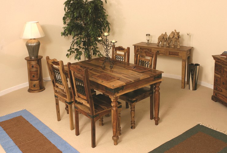 Кухонный обеденный стол Бомбей 0390-135 палисандр, 135*90*76, натуральный (natural) арт.11676 в Тамбове - изображение 5