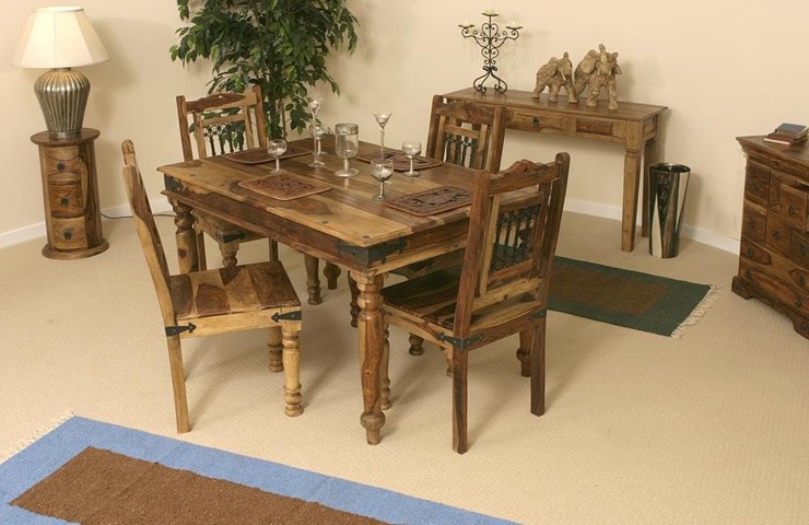 Кухонный обеденный стол Бомбей 0390-135 палисандр, 135*90*76, натуральный (natural) арт.11676 в Тамбове - изображение 7