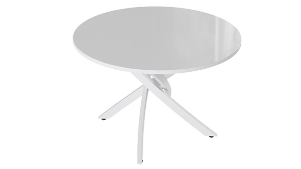 Стол обеденный Diamond тип 2 (Белый муар/Белый глянец) в Тамбове - изображение