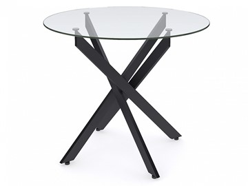 Обеденный круглый стол Dikline R900 стекло/ножки черный металл в Тамбове