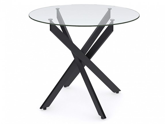 Обеденный стол Dikline R900 стекло/ножки черный металл в Тамбове - изображение