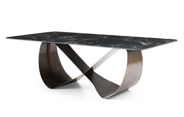 Керамический обеденный стол DT9305FCI (240) черный керамика/бронзовый в Тамбове
