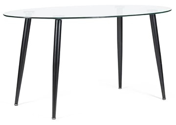 Стол обеденный KASSEL (mod. DT333) металл/закаленное стекло (10 мм), 150х90х75см, черный в Тамбове