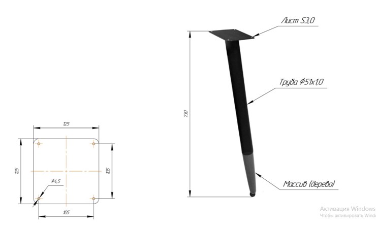 Кухонный обеденный стол SHT-TU12 (3 шт.)/ТT8 60/60 (черный/темный орех/прозрачный лак/коричневая сепия) в Тамбове - изображение 1