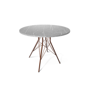 Круглый обеденный стол SHT-TU2-1 / SHT-TT 90 МДФ (серый мрамор/медный металлик) в Тамбове