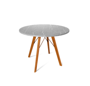 Круглый стол на кухню SHT-TU9 / SHT-TT 90 МДФ (серый мрамор/светлый орех) в Тамбове