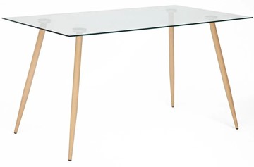 Стол со стеклянной столешницей SOPHIA (mod. 5003) металл/стекло (8мм), 140x80x75, бук/прозрачный арт.12098 в Тамбове