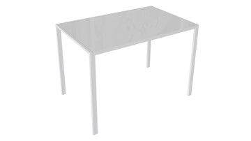 Обеденный стол Торрес тип 1 (Белый муар/Белый глянец) в Тамбове