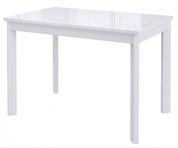 Кухонный стол раскладной Dikline Ls110, стекло белое/ножки белые в Тамбове
