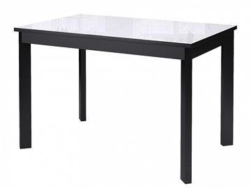 Кухонный стол раскладной Dikline Ls110, стекло белое/ножки черные в Тамбове