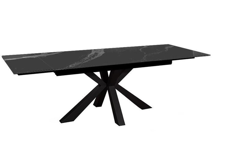 Стол раздвижной DikLine SFE160 Керамика Черный мрамор/подстолье черное/опоры черные (2 уп.) в Тамбове - изображение 2