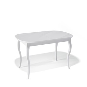 Кухонный раздвижной стол Kenner 1300C (Белый/Стекло белое глянец) в Тамбове