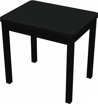 Обеденный раздвижной стол Бари дерево №8 (стекло черное/черный) в Тамбове - изображение