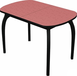 Кухонный стол раскладной Ривьера мини дерево №1, пластик (цветы красные/черный) в Тамбове - предосмотр