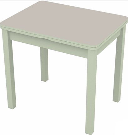 Кухонный раздвижной стол Бари дерево №8 (стекло белое/белый) в Тамбове - изображение