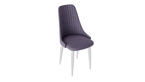 Обеденный стул Франк (конус) исп2 (Белый матовый/Микровелюр Фиолетовый) в Тамбове - изображение