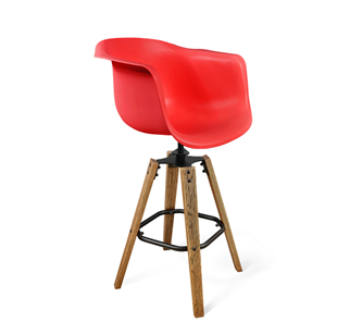 Барный стул SHT-ST31/S93 (красный/брашированный коричневый/черный муар) в Тамбове