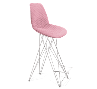 Барный стул SHT-ST29-С22 / SHT-S66 (розовый зефир/хром лак) в Тамбове