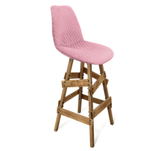 Барный стул SHT-ST29-С22 / SHT-S81 (розовый зефир/брашированный коричневый) в Тамбове